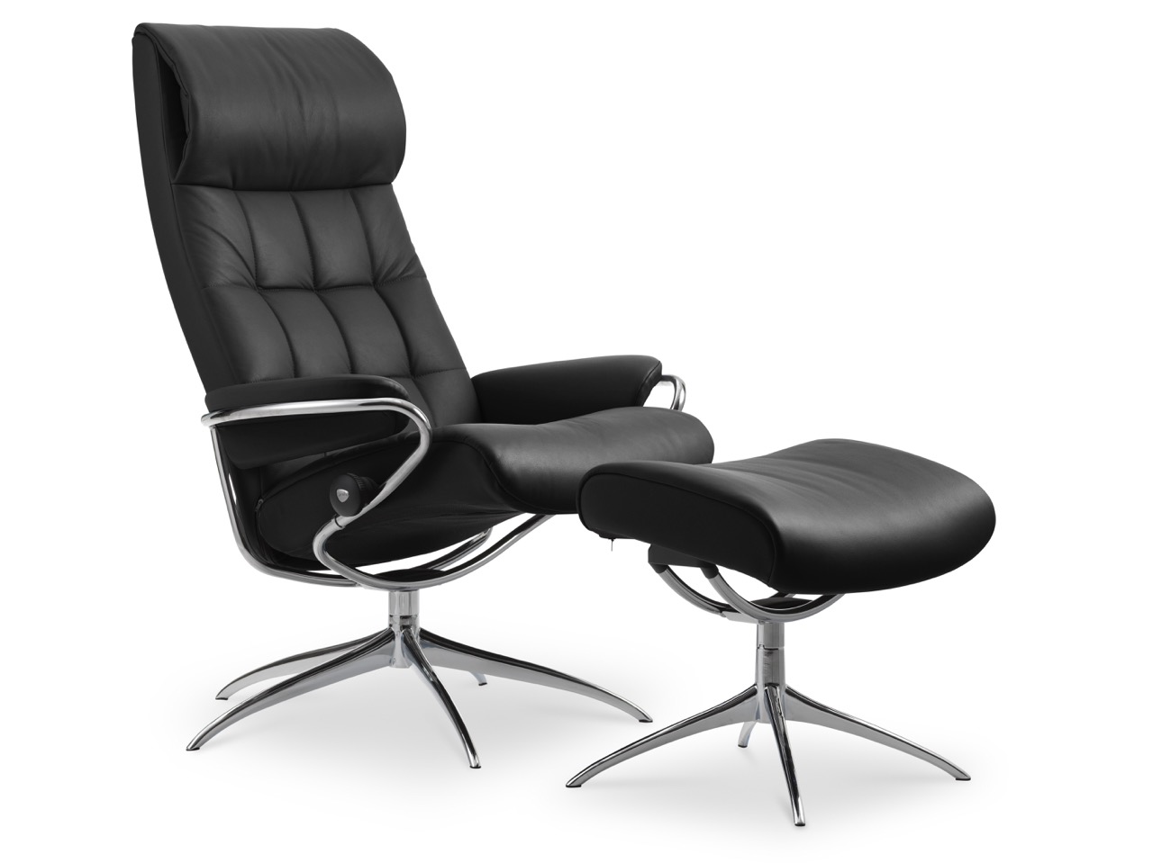 Sessel London von Stressless in einem schwarzen Leder