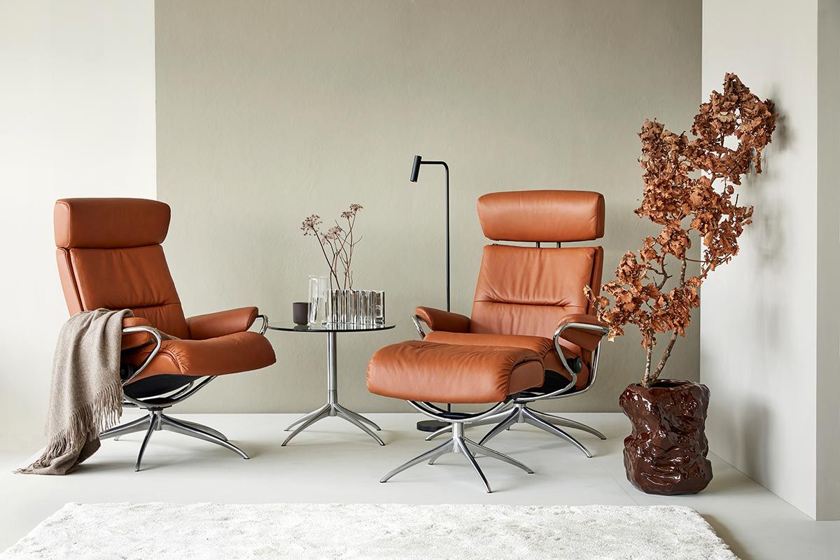 Relaxsessel Tokyo von Stressless in hellbraunem Leder